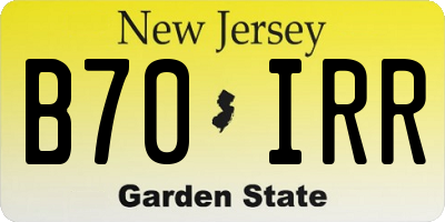 NJ license plate B70IRR