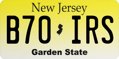 NJ license plate B70IRS