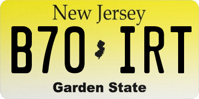 NJ license plate B70IRT