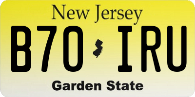 NJ license plate B70IRU