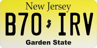 NJ license plate B70IRV