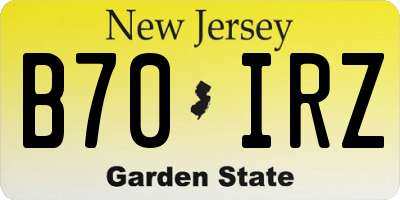 NJ license plate B70IRZ