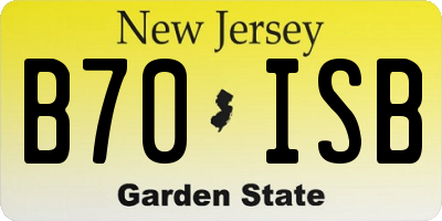 NJ license plate B70ISB