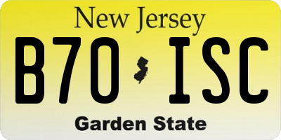 NJ license plate B70ISC