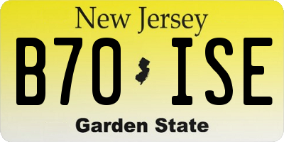NJ license plate B70ISE