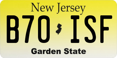NJ license plate B70ISF