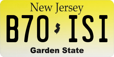 NJ license plate B70ISI