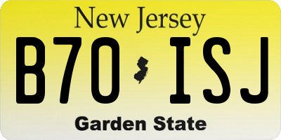 NJ license plate B70ISJ