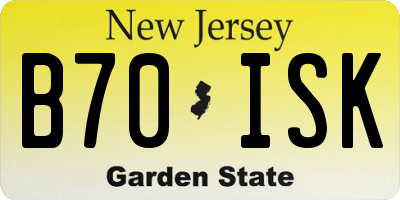 NJ license plate B70ISK