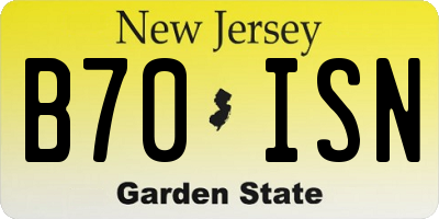 NJ license plate B70ISN