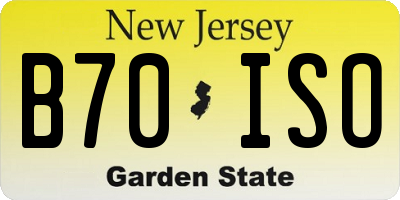 NJ license plate B70ISO