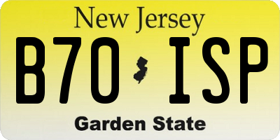 NJ license plate B70ISP