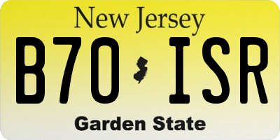 NJ license plate B70ISR