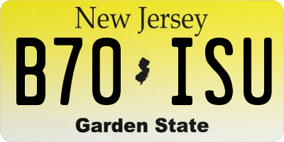 NJ license plate B70ISU