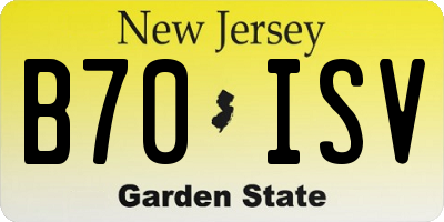 NJ license plate B70ISV