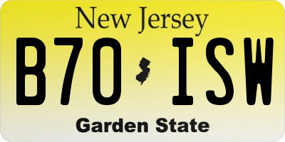 NJ license plate B70ISW
