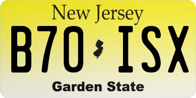 NJ license plate B70ISX