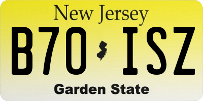 NJ license plate B70ISZ