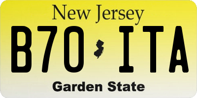NJ license plate B70ITA