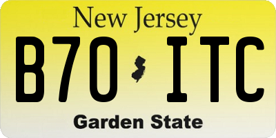NJ license plate B70ITC