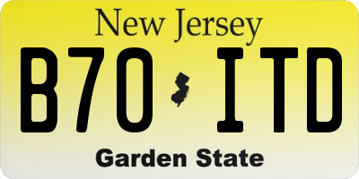 NJ license plate B70ITD