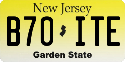 NJ license plate B70ITE