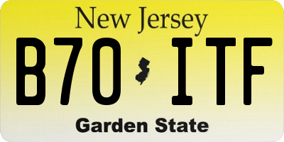 NJ license plate B70ITF