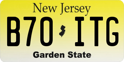 NJ license plate B70ITG