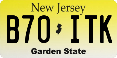 NJ license plate B70ITK