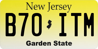 NJ license plate B70ITM