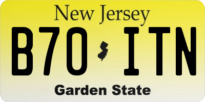 NJ license plate B70ITN