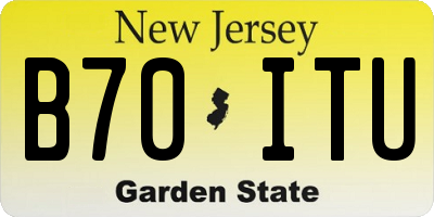 NJ license plate B70ITU