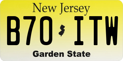 NJ license plate B70ITW