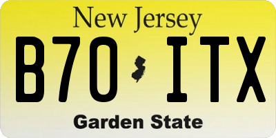 NJ license plate B70ITX