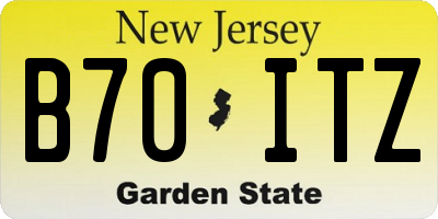 NJ license plate B70ITZ