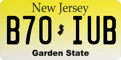 NJ license plate B70IUB
