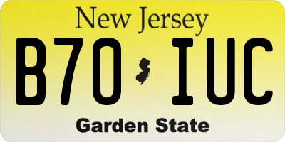 NJ license plate B70IUC