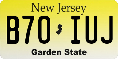 NJ license plate B70IUJ