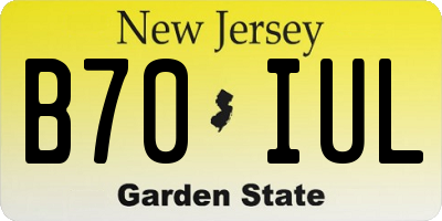 NJ license plate B70IUL