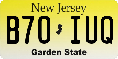 NJ license plate B70IUQ