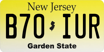 NJ license plate B70IUR
