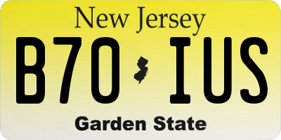 NJ license plate B70IUS