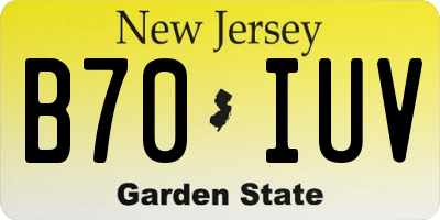 NJ license plate B70IUV