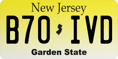NJ license plate B70IVD