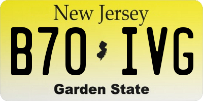 NJ license plate B70IVG
