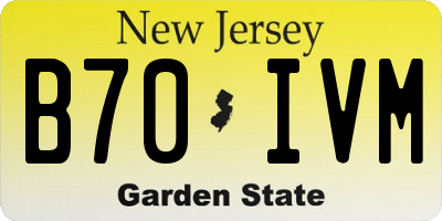 NJ license plate B70IVM