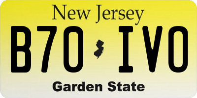 NJ license plate B70IVO