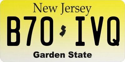NJ license plate B70IVQ