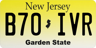 NJ license plate B70IVR