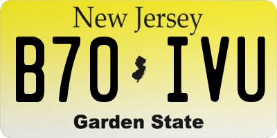 NJ license plate B70IVU